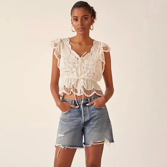 Anthropologie Lace V-Neck Blouse - Picture 3 of 8